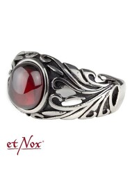 Edelstahlring Ornament mit großem rotem Zirkonia - vergleichen und günstig kaufen